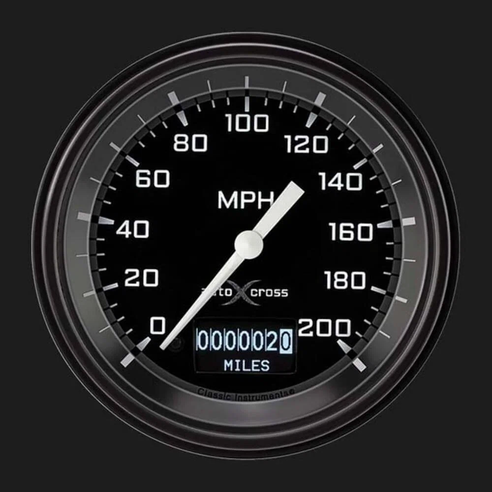 AutoCross Gray 3 3_8_ Speedometer with Information Screen AX57DGBLF